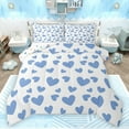 thumbnail image 1 of Feelyou Blue Love Heart Queen Comforter Set for Child, Kawaii Cartoon Print Bedding Sets, Dreamy Princess Style Reversible Bedding Comforter Set, Super Cozy Room Decor, 3pcs, 1 of 8