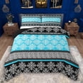 thumbnail image 1 of Feelyou Blue Mandala Flower Twin Comforter Sets, Boho Retro Damask Bedding Set, 2-Piece, 1 of 8