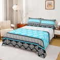 thumbnail image 1 of Feelyou Blue Mandala Flower Twin Sheet Sets, Boho Retro Damask Bedding, 3-Piece, 1 of 7