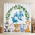 thumbnail image 1 of Feelyou Blue Ocean Dolphin Black Out Curtains for Child, Kawaii Hippo Elephant Curtains Pack of 2 (42x63 Each), Jungle Animal Party Bedroom Curtains, Curtains and Drapes Decor, 1 of 6