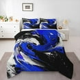 thumbnail image 1 of Feelyou Blue Oil Printing Queen Comforter Set, Modern Fashion Artwork Bedding Sets, Teen Kid Adult Reversible Bedding Comforter Set, Ultra Soft Home Decor, 3pcs, 1 of 8