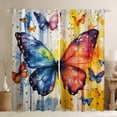 thumbnail image 1 of Feelyou Blue Orange Butterfly Blackout Curtains Set of 2 (52x84 Each), Artwork Watercolor Window Curtains, Cartoon Animal Curtains and Drapes, Window Curtains Decor, 1 of 6