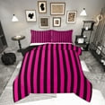 thumbnail image 1 of Feelyou Blue Pink Abstract Teens Full Size Comforter Sets, Modern Geometric Lines Bedding Comforter Set, Farmhouse Ticking Stripes Reversible Bedding Sets, Luxury Bedroom Decor, 3pcs, 1 of 8
