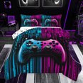 thumbnail image 1 of Feelyou Blue Pink Gamepad Bedding Comforter Set, Video Gaming Gamer Twin Comforter Sets, Teens Kids Boys Girls Reversible Bedding Set, Breathable Home Decor, 2-Piece, 1 of 8