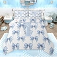 thumbnail image 1 of Feelyou Blue Princess Bowknot Full Size Comforter Sets for Kids, Initial T Letter Bedding Comforter Set, Watercolor Ribbon Reversible Bedding Sets, Luxury Bedroom Decor, 3-Piece, 1 of 8