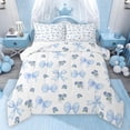 thumbnail image 1 of Feelyou Blue Princess Bowknot Queen Comforter Set, Fashion Rustic Rose Bedding Set, 3pcs, 1 of 8