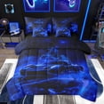 thumbnail image 1 of Feelyou Blue Racing Car Twin Bedding Sets 7-Piece for Teens, Rustic Horse Animal Bedding Comforter Set, Chic Honeycomb Abstract Reversible Sheet Sets, Luxury Bedroom Decor, 1 of 7