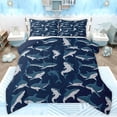 thumbnail image 1 of Feelyou Blue Shark Animal Twin Comforter Sets, Kawaii Sealife Child Bedding Set, 2pcs, 1 of 8