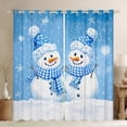 thumbnail image 1 of Feelyou Blue Snowman 2-Pack Curtains (42x63), Xmas Snowflake Window Curtains, 1 of 5