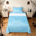 thumbnail image 1 of Feelyou Blue Spider Web Twin Sheets, Horror Halloween Spider Bedding, 3 Pieces, 1 Flat Sheet, 1 Fitted Sheet and 1 Pillowcase, 1 of 5
