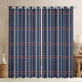 thumbnail image 1 of Feelyou Blue Square Plaid Curtains Pack of 2 (52x84 Each), Abstract Window Curtains, 1 of 6