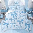 thumbnail image 1 of Feelyou Blue Vintage Bow Twin Comforter Sets, Cute Princess Ribbon Bedding Set, 2 Pieces, 1 of 8