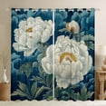 thumbnail image 1 of Feelyou Blue White Flower Black Out Curtains, Rustic Plant Botanical Curtains Pack of 2 (42x63 Each), Mandala Boho Style Bedroom Curtains, Curtains and Drapes Decor, 1 of 7