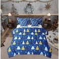 thumbnail image 1 of Feelyou Blue Xmas Tree Bedding Comforter Set 7pcs, Merry Christmas Queen Bedding Sets, Princess Fairy Tale Reversible Queen Sheet Sets, Microfiber Bedroom Decor, 1 of 7