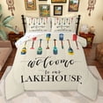 thumbnail image 1 of Feelyou Boat Paddle Queen Comforter Set, Rustic Lake House Bedding Comforter Set, 3pcs, 1 of 8