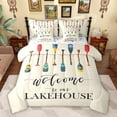 thumbnail image 1 of Feelyou Boat Paddle Twin Bedding Sets 7pcs, Rustic Lake House Bedding Comforter Set, 1 of 8
