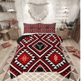 thumbnail image 1 of Feelyou Bohemian Aztec 01, Hippie Tribal Rustic Twin Comforter Sets, Red Western Abstract Reversible Bedding Set, Ultra Soft Home Decor,2 Pieces, 1 of 8