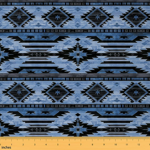 Feelyou Bohemian Aztec Fabric by the Yard 10 Yards, Hippie Triangle Sewing Fabric, Western Mabdala Home Decor Fabric by the Yard, Luxury Bedroom Decor
