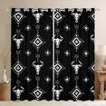 thumbnail image 1 of Feelyou Bohemian Aztec Teen Blackout Curtains Set of 2 (52x84 Each), Rustic Sheep Skeleton Window Curtains, Vintage Western Fashion Curtains and Drapes, Black Out Curtains Decor, 1 of 6