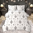 thumbnail image 1 of Feelyou Bohemian Aztec Women Bedding Comforter Set 7pcs, Rustic Sheep Skeleton Queen Bedding Sets, Vintage Triangle Square Reversible Queen Sheet Sets, Luxury Bedroom Decor, 1 of 8