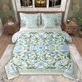 thumbnail image 1 of Feelyou Bohemian Blue Flower Twin Bedding Sets 7-Piece, Western Mandala Floral Bedding Comforter Set, Vintage French Style Reversible Sheet Sets, Luxury Bedroom Decor, 1 of 8
