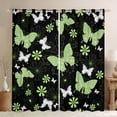 thumbnail image 1 of Feelyou Bohemian Butterfly Kids Black Out Curtains, Rustic Flower Floral Curtains Pack of 2 (42x63 Each), Dreamy Animal Green Bedroom Curtains, Curtains and Drapes Home Decor, 1 of 6