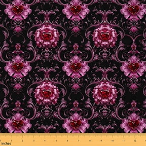 Feelyou Bohemian Damask Fabric by the Yard 2 Yards, Mandala Floral Room Decor Fabric by the Yard, Western Baroque Style Fabric for Sewing, Super Cozy Room Decor