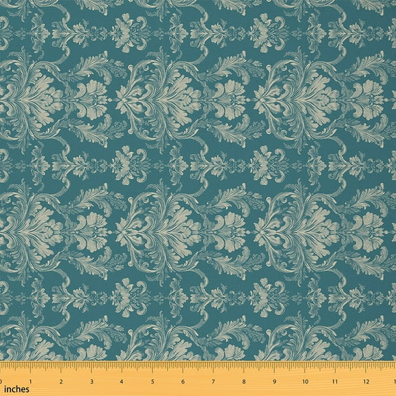 Feelyou Bohemian Damask Fabric by the Yard 2 Yards for Teens, Hippie Mandala Sewing Fabric, Floral Flower Print Home Decor Fabric by the Yard, Ultra Soft Home Decor