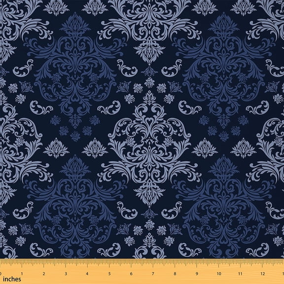 Feelyou Bohemian Damask Teen Fabric by the Yard 2 Yards, Hippie Mandala Home Decor Fabric by the Yard, Retro Floral Flower Sewing Fabric, Breathable Home Decor
