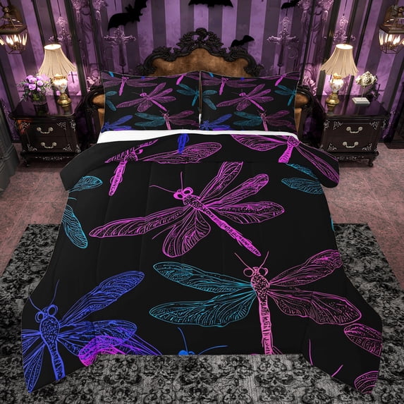 Feelyou Bohemian Dragonfly Full Size Comforter Sets, Mandala Hippie Animal Bedding Comforter Set, Teens Kids Boys Girls Reversible Bedding Sets, Super Cozy Room Decor, 3pcs