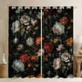thumbnail image 1 of Feelyou Bohemian Flower Floral Blackout Curtains Set of 2 (52x84 Each), Rustic Plant Botanical Window Curtains, Retro French Style Curtains and Drapes, Living Room Curtains Decor, 1 of 6