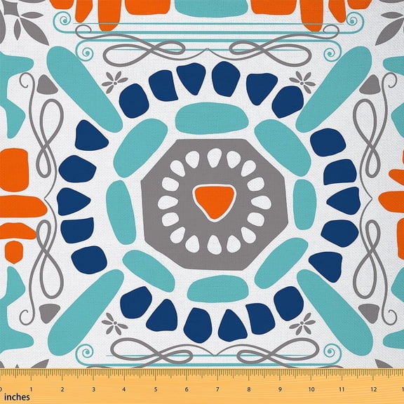 Feelyou Bohemian Geometric Fabric by the Yard 1 Yard, Western Retro Fashion Home Decor Fabric by the Yard, Teens Adult Sewing Fabric, Super Cozy Room Decor