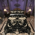 thumbnail image 1 of Feelyou Bohemian Moth Queen Comforter Set, Mystic Moon Galaxy Bedding Sets, Gothic Skeleton Reversible Bedding Comforter Set, Super Cozy Room Decor,3 Pieces, 1 of 8