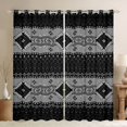 thumbnail image 1 of Feelyou Bohemian Triangle Print Curtains Pack of 2 (42x84 Each), Black Grey Hippie Aztec Curtains Blackout, Teens Adult Women Men Bedroom Curtains, Window Curtains Home Decor, 1 of 6