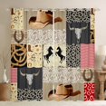 thumbnail image 1 of Feelyou Bohemian Western Cowgirl Black Out Curtains, Western Cowboy Hat Curtains Pack of 2 (42x63 Each), Rustic Leopard Print Bedroom Curtains, Window Curtains Decor, 1 of 6