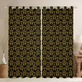 thumbnail image 1 of Feelyou Boho Damask Curtains Pack of 2 (52x84 Each), Gold Butterfly Skull Window Curtains, 1 of 6