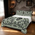 thumbnail image 1 of Feelyou Boho Damask Floral Bed Sheets, Mandala Skull Full Size Sheets, Sage Green Black, 4-Piece, 1 Flat Sheet, 1 Fitted Sheet and 2 Pillowcases, 1 of 5