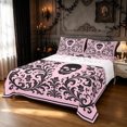 thumbnail image 1 of Feelyou Boho Damask Floral Queen Sheets, Spooky Western Skull Queen Sheet Sets, Light Pink Black, 4-Piece, 1 Flat Sheet, 1 Fitted Sheet and 2 Pillowcases, 1 of 5
