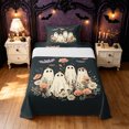 thumbnail image 1 of Feelyou Boho Ghost Twin Sheets, Hippie Floral Bat Bedding, Dark Gray, 3 Pieces, 1 Flat Sheet, 1 Fitted Sheet and 1 Pillowcase, 1 of 5