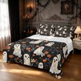 thumbnail image 1 of Feelyou Boho Gothic Ghost Bed Sheets, Vintage Groovy Wildflower Full Size Sheets, 4 Pieces, 1 Flat Sheet, 1 Fitted Sheet and 2 Pillowcases, 1 of 5