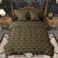 thumbnail image 1 of Feelyou Boho Mandala Damask Comforter Set 7pcs, Gold Butterfly Skull Queen Bedding Sets, 1 of 8