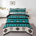 thumbnail image 1 of Feelyou Boho Moth Aztec Full Size Comforter Sets, Moon Sheep Skeleton Bedding Sets, 3pcs, 1 of 8