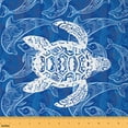 thumbnail image 1 of Feelyou Boho Sea Turtle Fabric by the Yard 5 Yards for Kid, Vintage Sealife Home Decor Fabric by the Yard, Hippie Dolphin Print Sewing Fabric, Breathable Home Decor, 1 of 6