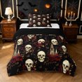 thumbnail image 1 of Feelyou Boho Skull Red Rose Twin Comforter Sets, Spooky Vintage Church Scene Bedding Set, Black, Black Reversible, 2-Piece, 1 Comforter and 2 Pillowcases, 1 of 7