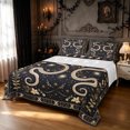 thumbnail image 1 of Feelyou Boho Snake Bed Sheets, Hippie Floral Moon Stars Full Size Sheets, Black Beige, 4 Pieces, 1 Flat Sheet, 1 Fitted Sheet and 2 Pillowcases, 1 of 5