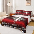 thumbnail image 1 of Feelyou Boho Triangle Aztec Queen Sheet Sets, Western Bohemian Bed Set, 4-Piece, 1 of 7