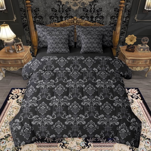 Feelyou Boho Tribal Damask Bedding Comforter Set 7 Pieces for Adult, Rustic Farmhouse Full Bedding Set, Western Mandala Style Reversible Fitted Sheet Flat Sheet, Ultra Soft Bedroom Decor