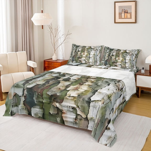 Feelyou Botanical Plant Adult Twin Sheet Sets, Rustic Tree Branches Bedding, 3-Piece