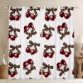 thumbnail image 1 of Feelyou Bow Cherry Curtains Pack of 2 (42x84 Each), Leopard Print Ribbon Curtains Blackout, 1 of 6