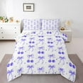 thumbnail image 1 of Feelyou Bow Cherry Full Size Comforter Sets, Purple Stars Bedding Sets, 3 Pieces, 1 of 6